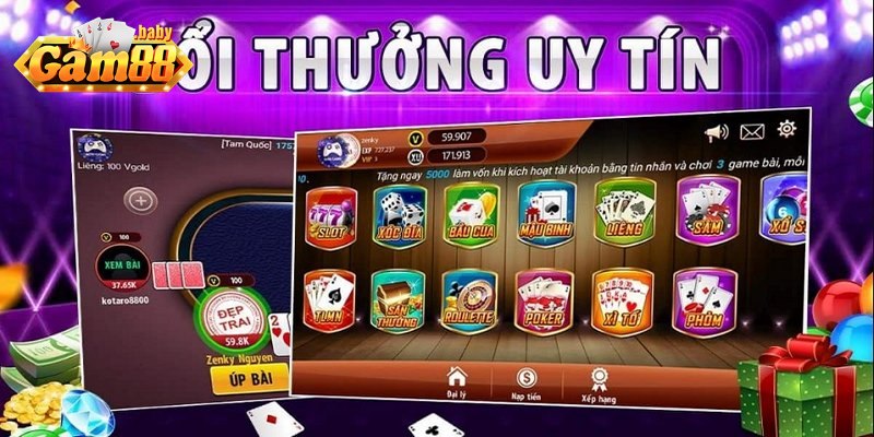 Giao diện game bài chuyên nghiệp trên nền tảng GAM88